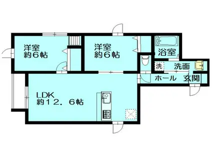 アメリ若林駅前(2LDK/3階)の間取り写真