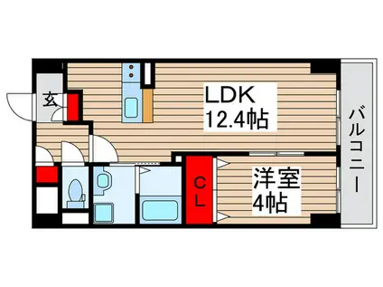 パークスクウェア常盤平(1LDK/3階)の間取り写真