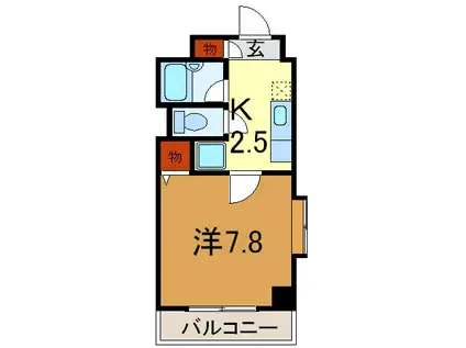 C.Lプレース(1K/2階)の間取り写真