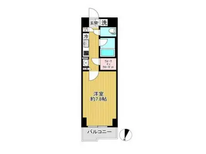 ルーブル亀戸天神前(1K/7階)の間取り写真