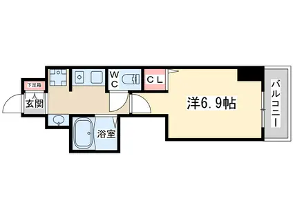 プロシード大阪梅田POTION(1K/8階)の間取り写真