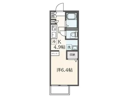 アヴァンセII(1K/1階)の間取り写真