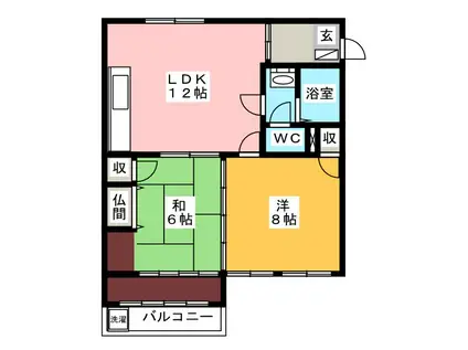 マウンティンやかた II(2LDK/3階)の間取り写真