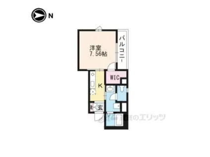 シャーメゾンきぬかけ(1K/2階)の間取り写真