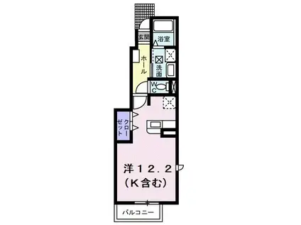 ネオハイムC(ワンルーム/1階)の間取り写真