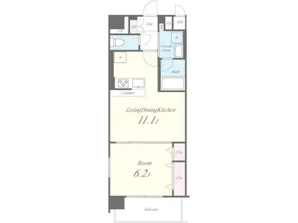 BRIGHT CUBE (1LDK/5階)の間取り写真