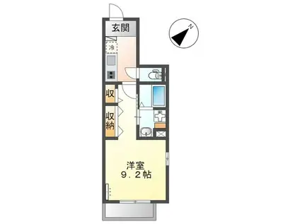 西鉄天神大牟田線 春日原駅 徒歩3分 5階建 築1年(1K/2階)の間取り写真