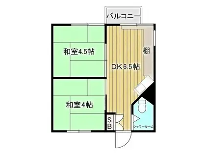 クレアション青砥(2DK/5階)の間取り写真