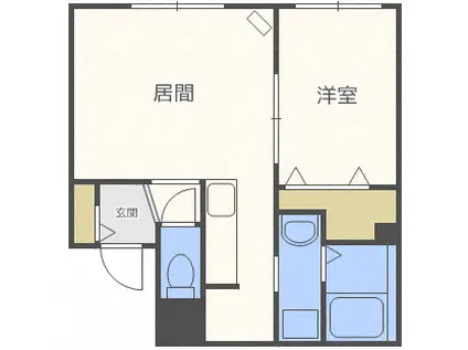 グランメールラフィア(1LDK/1階)の間取り写真