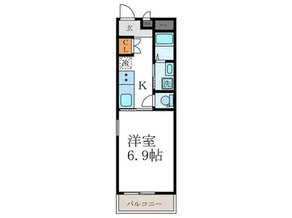 BRICK今出川(1K/4階)の間取り写真