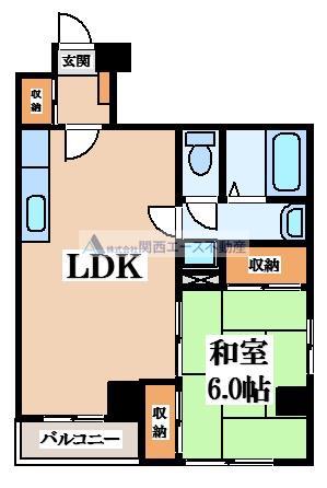 忍ヶ丘SKビル(1LDK/3階)の間取り写真