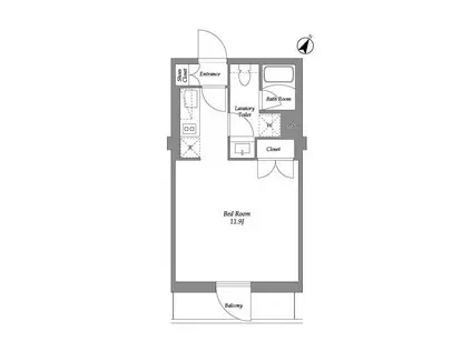 ザ・レジデンス用賀(ワンルーム/3階)の間取り写真