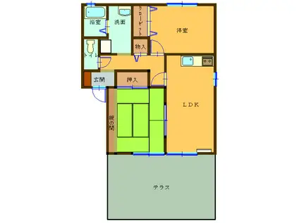 セジュール雅I(2LDK/1階)の間取り写真