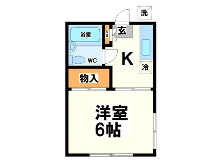 プチメゾン狛江(1K/2階)の間取り写真