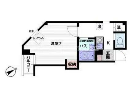 レインディア(1K/3階)の間取り写真