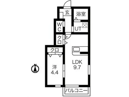 アイゼンEISEN 1F 103(1LDK/1階)の間取り写真