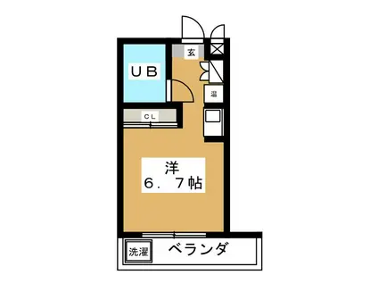 コスモフラット(ワンルーム/2階)の間取り写真