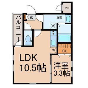 MILLE GRAINES(1LDK/3階)の間取り写真