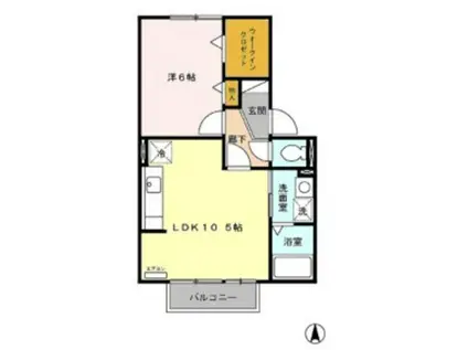 サンルーム戸田(1LDK/1階)の間取り写真