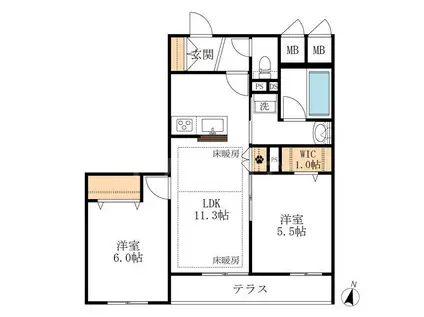 LS PLUS八潮(2LDK/3階)の間取り写真