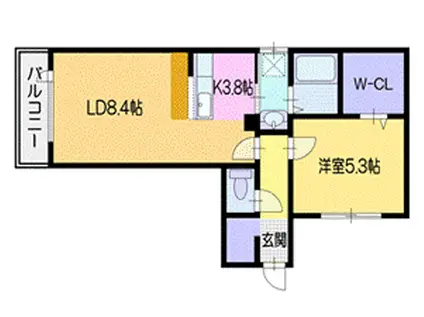 ANNA PURNA (1LDK/1階)の間取り写真