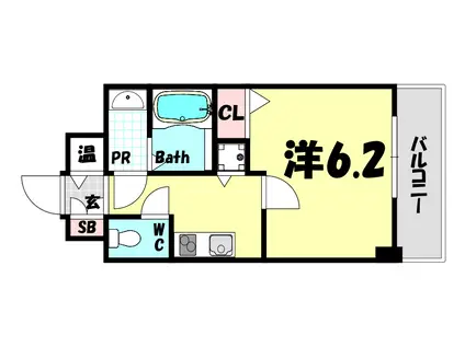 アドバンス三宮IIライズ(1K/2階)の間取り写真