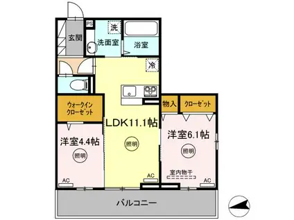 グレイシア(2LDK/3階)の間取り写真