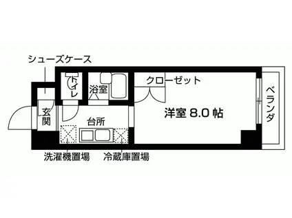 NASICイチローYNSEハイツ(ワンルーム/3階)の間取り写真