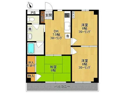 メゾンアンバー(3DK/3階)の間取り写真