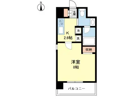 サンサールハワ(1K/4階)の間取り写真