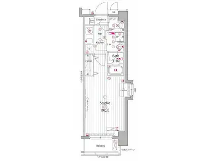 ガーラ・ヒルズ新宿(1K/1階)の間取り写真