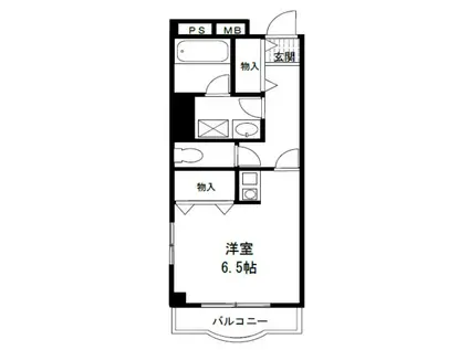 ヒルズエコー(ワンルーム/3階)の間取り写真
