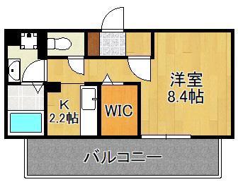 D-ROOM城野(1K/2階)の間取り写真