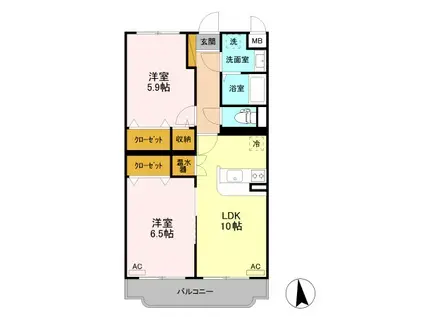 D-ROOMY&M PISORAYO103(2LDK/1階)の間取り写真