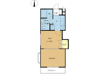 パインコートI(2K/2階)の間取り写真