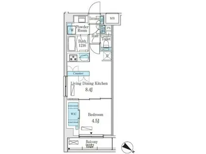 ライズ代々木III(1LDK/2階)の間取り写真