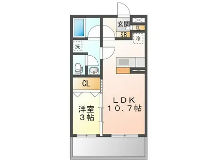 マンションマルカサウス(1LDK/1階)の間取り写真
