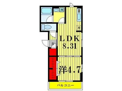 アンリジエール(1LDK/2階)の間取り写真
