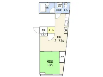 ビューハイツII(1DK/3階)の間取り写真