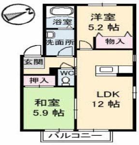 リッシュいずみ(2LDK/1階)の間取り写真