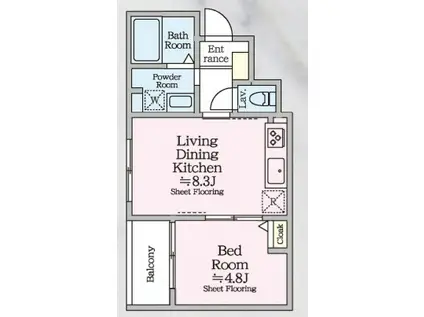 COLINA ALTA(1LDK/2階)の間取り写真