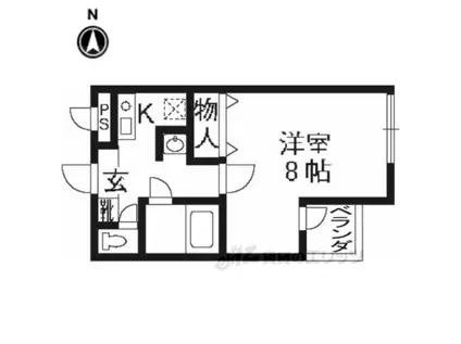 メゾンドールグリーンハイツ(1K/2階)の間取り写真
