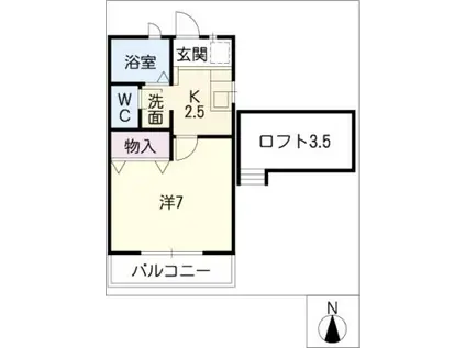 シャネル(1K/1階)の間取り写真