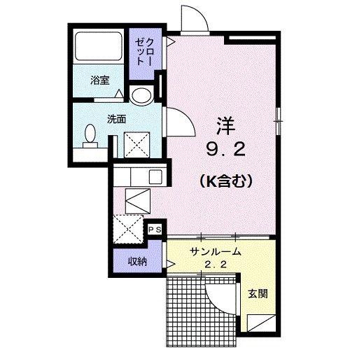 フロイデ KANAGEN III(ワンルーム/1階)の間取り写真
