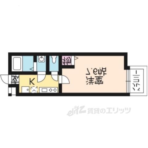 フラッティ四条大宮Ⅱ(1K/2階)の間取り写真