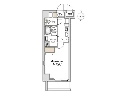 エヌステージ上北台(1K/3階)の間取り写真