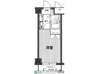 ガラ・シティ高井戸(1K/5階)の間取り写真