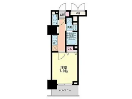 ハビテ靭センターコート(1K/3階)の間取り写真