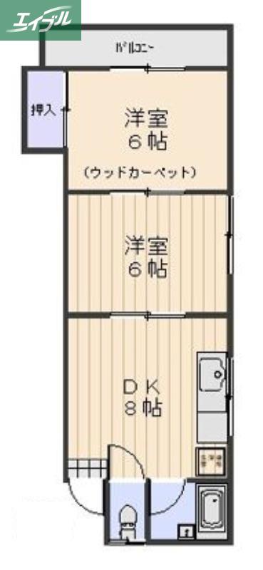 メゾンドいづみ(2DK/2階)の間取り写真