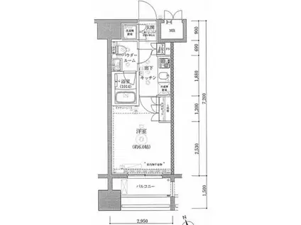 RISING PLACE 川崎(1K/5階)の間取り写真
